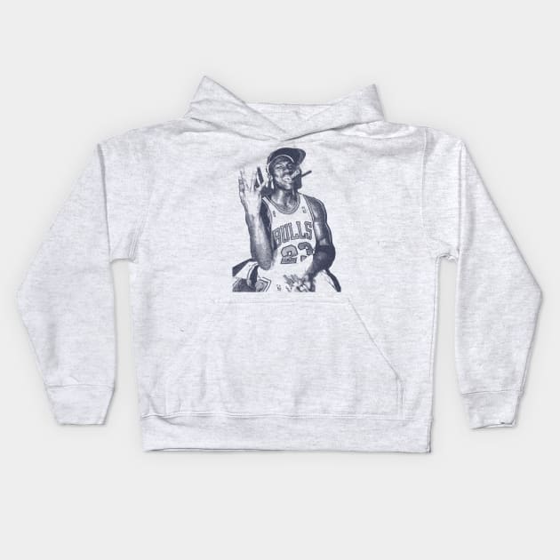 Michael Jordan Cigar Kids Hoodie by BackOnTop Project